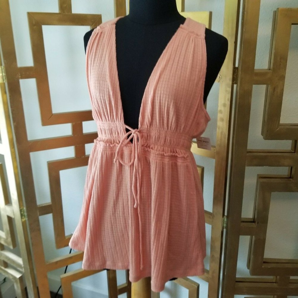Free People Beach Bound Tank Top Tunic Shirt Pink - Picture 4 of 8